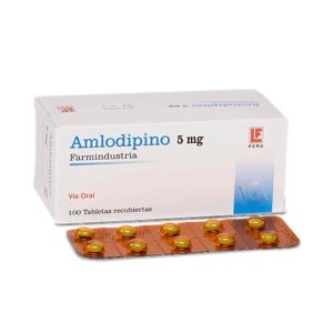 AMLODIPINO 5mg Tableta x100