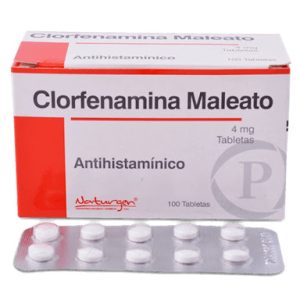 CLORFENAMINA MALEATO 4mg Tableta x100