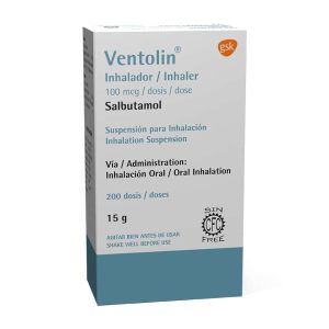 VENTOLIN 100mcg/15gr Inhalador x200dosis