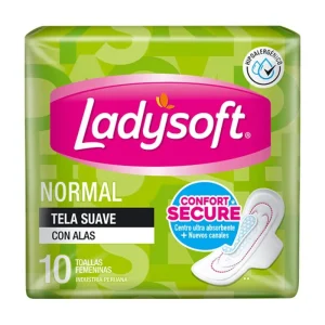 LADYSOFT Toalla Normal con Alas x10
