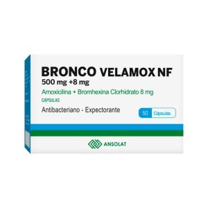 BRONCO VELAMOX 500mg+8mg Capsula x50