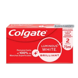 COLGATE Crema Dental Luminous White Bipack x75ml