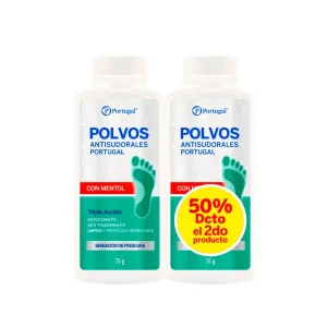 PORTUGAL Polvos Antisud. Mentol Pack 75gr+75gr