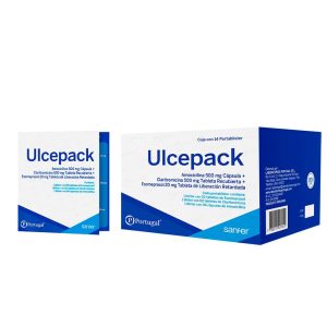 ULCEPACK 500mg+500mg+20mg Portablister x14