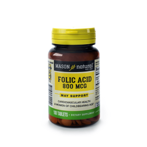 MASON NATURAL Folic Acid 800mcg Tabletas x100