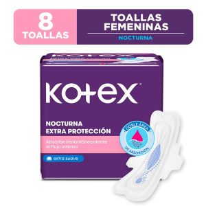 KOTEX Toallas Nocturnas Extra Proteccion x8